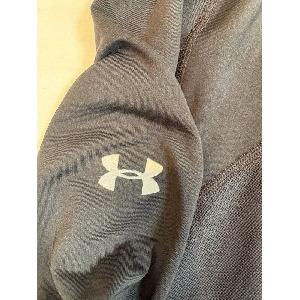 Under Armour ColdGear Run Fitted Black Mock Neck Pullover Thumbholes Women’s M